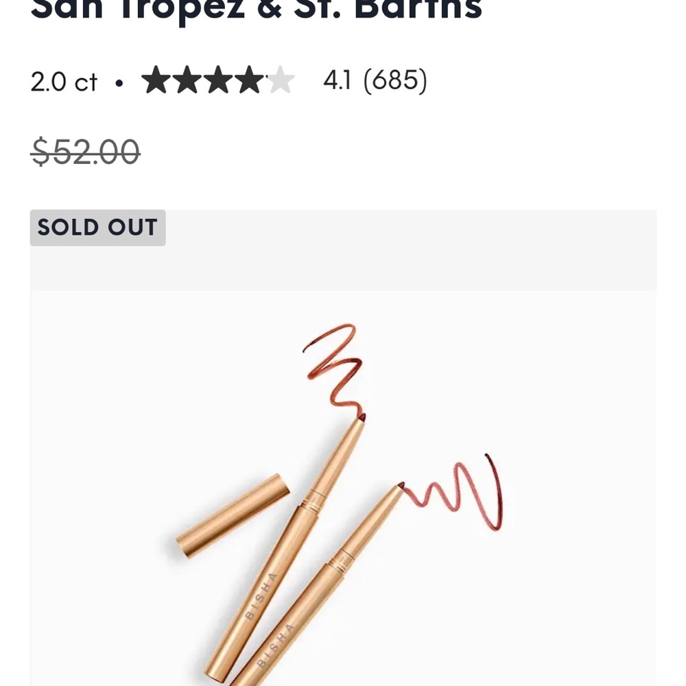 Brand new in Box by Bisha Precision Lip Liner Duo in San Tropez and St Barthes